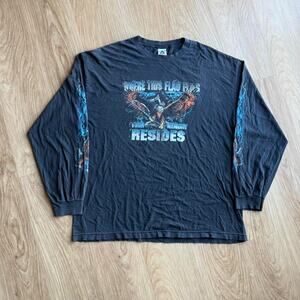 Vintage VTG Y2K POW MIA Choppers Biker Blue Lightning Longsleeve Shirt